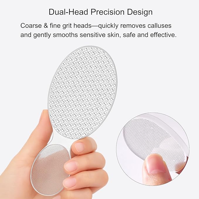 Nano Glass Foot File 2 in 1, Foot Scrubber Callus Remover, Foot Care Pedicure Tool, Portable Foot Scrubber for Dead Skin Removal, Cracking, Wet and Dry Feet,Unique Bowling Shape Design