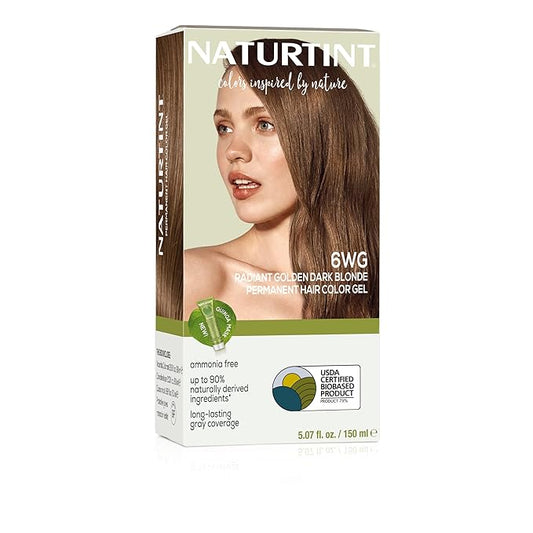 Naturtint 6WG Radiant Golden Dark Blonde Permanent Hair Color (Pack of 1), Ammonia Free, Vegan, Cruelty Free, up to 100% Gray Coverage, Long Lasting Results (Packaging may vary)