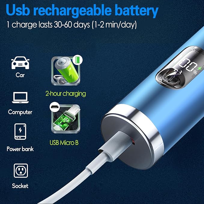 Nose Hair Trimmer for Men, Ear and Nose Hair Trimmer for Women,Sideburn,Eyebrows Hair Trimmer, Electric Facial Hair Remover with LED display, Rechargeable, Waterproof for Home, Travel Business