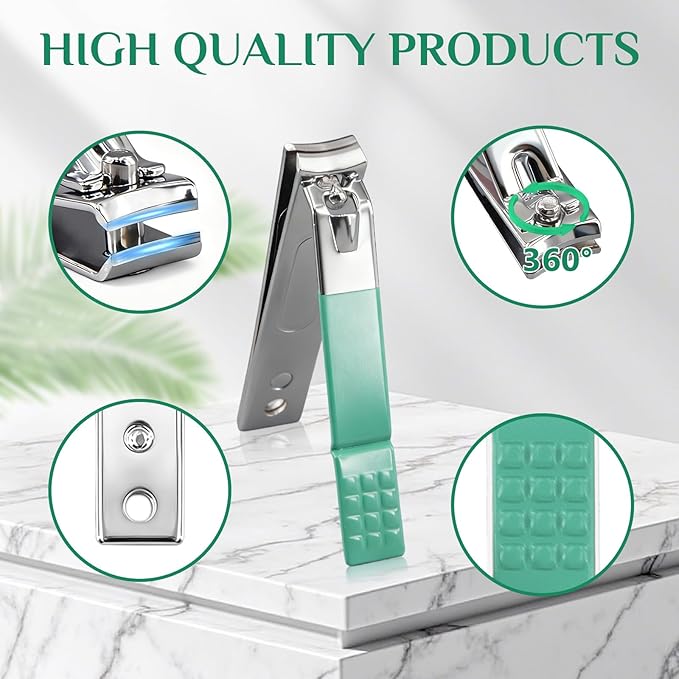 Manicure Set Professional Nail Clipper Kit-26 Pieces Stainless Steel Manicure Kit,Nail Care Tools with Luxurious Travel Case (Green)