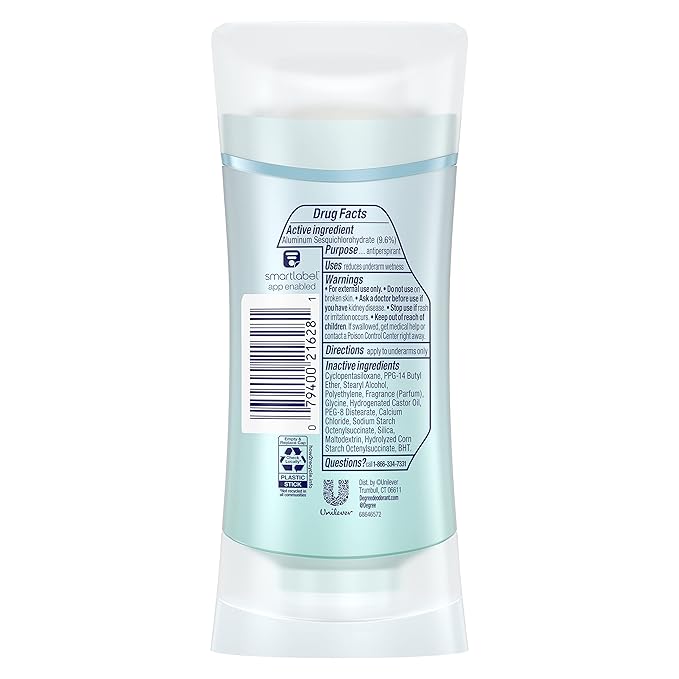 Degree Antiperspirant for Women Protects from Deodorant Stains Pure Clean Deodorant for Women 2.6 oz