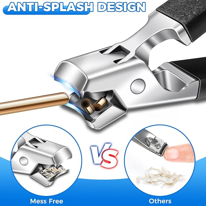 2025 Toenail Clippers for Thick Toenails for Seniors, Large Angled Toe Nail Clippers for Thick Nails for Men, Heavy Duty Professional Ingrown Toenail Clippers Long Handle Nail Clippers with Catcher