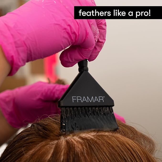 Framar Root Repair Hair Color Brush Set - Hair Dye Brush Kit, Hair Coloring Brushes For Hair Stylist, Tint Brushes for Hair Color, Extra Control Near Scalp - 2 Pack Black