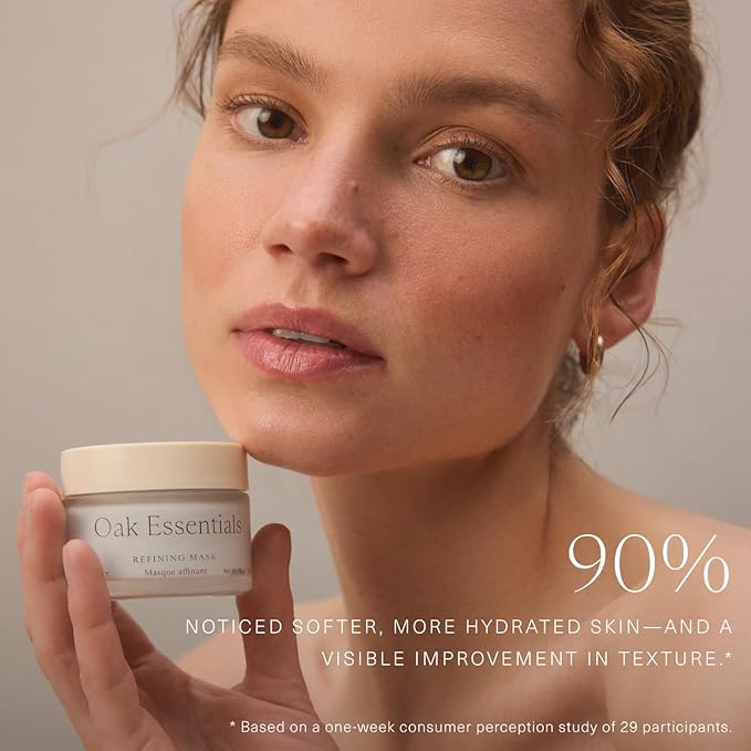 Oak Essentials Refining Mask | Whipped Face Mask with Blue Tansy to Help Visibly Reduce Pores, Balance Oil, and Refine Skin Texture, 1.4 Oz