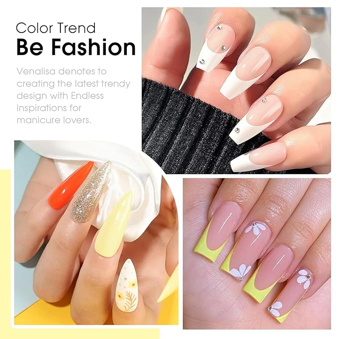 VENALISA Green Gel Nail Polish Set, 6 Colors Lime, Mint, Emerald Gel Polish, UV Gel, Soak Off For Nail Salon DIY Home Manicure