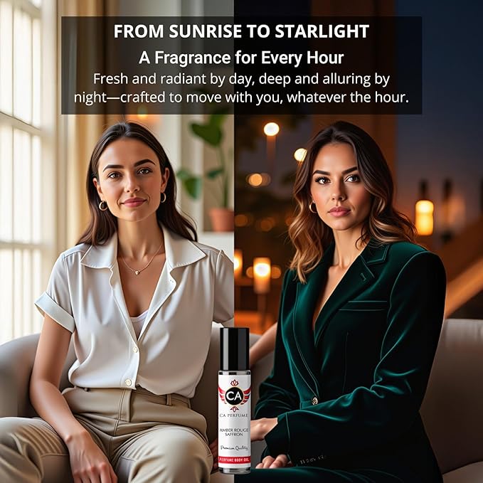 CA Perfume Duo Impression of Silky Oud Mood For Women And Men Perfume Layering Set Long Lasting Travel Size EDP + Body Oil Roll-On Bottle 0.27 Fl Oz+0.33 Fl Oz