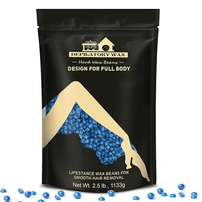 Lifestance 2.5lb Wax Beads Kit, Chamomile Hard Wax Beans For Hair Removal Brazilian Bikini Face, Painless Waxing for Fine Coarse Hair Women Men Large Refill for Wax Warmers at Home
