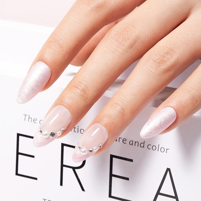 MAYCHAO 15ML Pink Shimmer Gel Nail Polish 1Pc Pearl Glitter Pink Gel Polish Soak Off UV LED Pastel Nail Polish Nail Art Starter Manicure Salon DIY at Home, 0.5 OZ