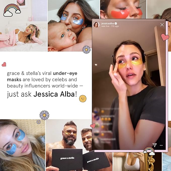 grace & stella Award Winning Under Eye Mask - Reduce Dark Circles, Puffy Eyes, Undereye Bags, Wrinkles - Gel Under Eye Patches - Gifts for Women Under 10 Dollars - Vegan Cruelty-Free (Pink, 6 Pairs)