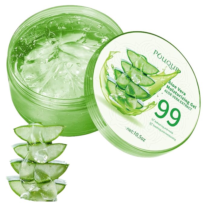 Organic Pure Aloe Vera Gel - Soothing Cooling Gel for Sunburn Relief & sun burnt after-sun gel for skin Face hair | pure 99% Plant-Derived, | 7.05oz, Gentle for All Skin Types