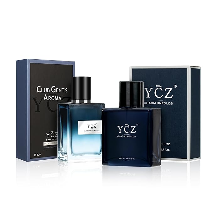 Ycz Cologne for Men Set, 1.7oz(50ml) Bottled Marine Perfume and Club Men Perfume Sophisticated Woody Citrus Scent, Highquality Long Lasting, Sleek Bottle Design, Ideal Special Occasions Ideal Gift