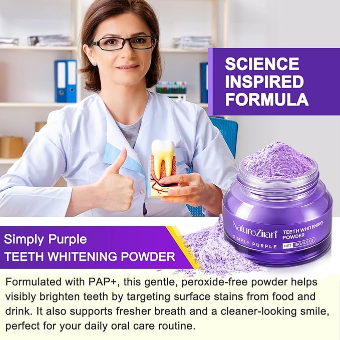 Teeth Whitening Powder - Teeth Whitening - Removes Stains - No Sensitivity - Enamel-Safe Toothpaste Power