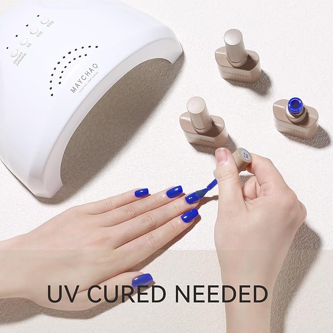 MAYCHAO 15ML Neon Blue Gel Nail Polish 1Pc Bright Blue Gel Polish Soak Off UV LED Nail Polish Nail Art Starter Manicure Salon DIY at Home, 0.5 OZ