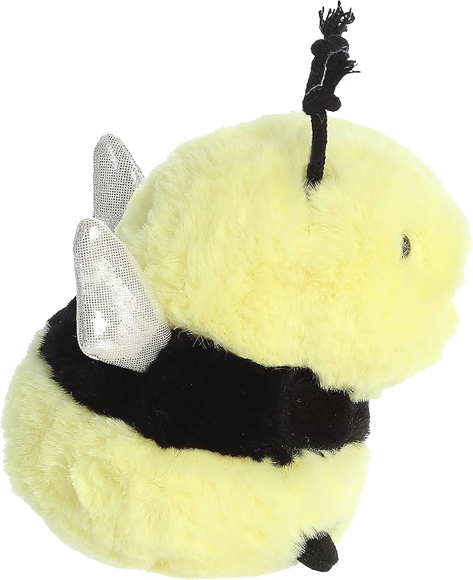 Aurora® Playful Rolly Pet™ Bee Happy™ Stuffed Animal - Compact Size for On-The-Go Fun - for Adults, Kids, Birthdays, and Anniversaries - Yellow 5 Inches