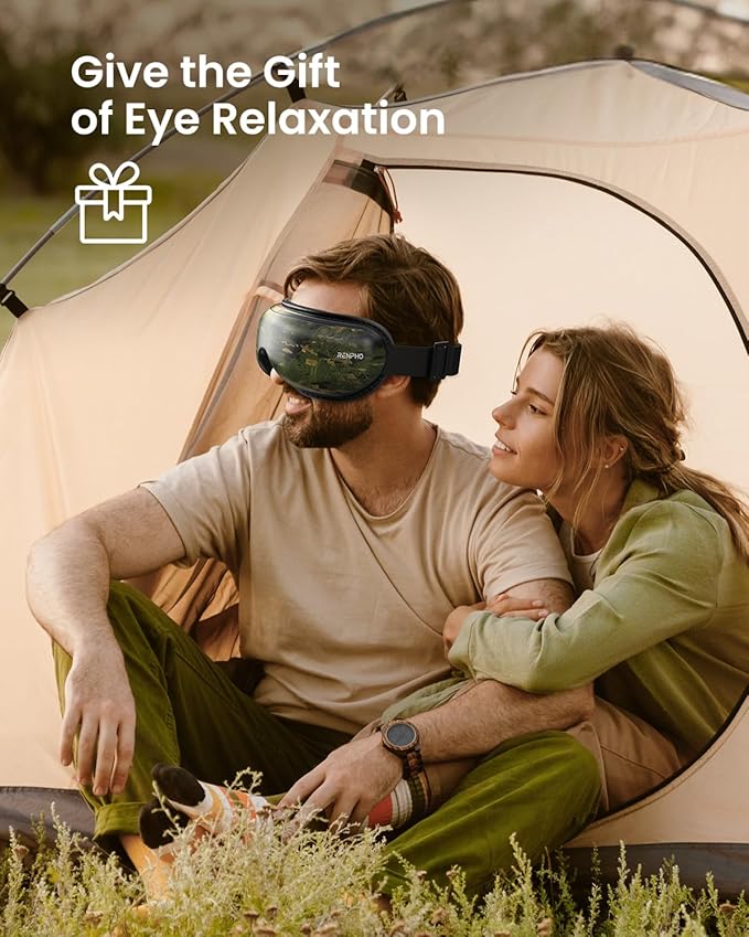 RENPHO Eyeris 1 Eye Massager with Heat, Birthday Gifts for Mom Dad Women Men Her Him, Sleep Mask with Heat Bluetooth Music, Relax Eye