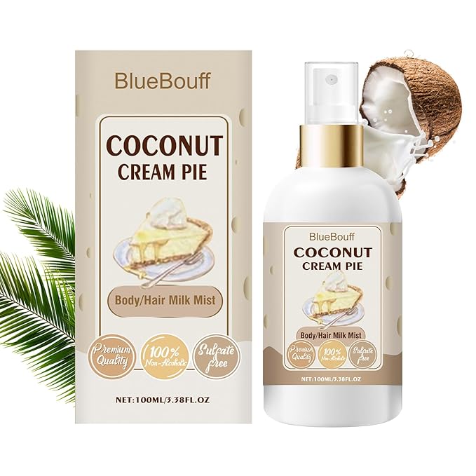 Body Hair Milk Mist, Hydrating And Moisturizing Spray, Long-Lasting Fragrance, Natural Hydrating And Moisturizing Body Mist(Coconut)