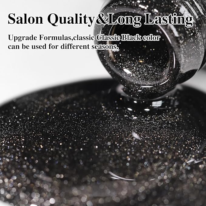 Double Rhythm 0.5 OZ Cat Eye Gel Polish with Magnet 15ML Holographic Glitter Shimmer Translucent Jelly Color Magnetic Nail Polish Salon DIY at Home (MC1047)