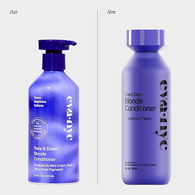 Eva NYC Purple Conditioner for Toning Blonde Hair - Anti-Brass Formula for Blonde, Gray + Lightened Hair - Adds Shine, Softens + Deep Conditions for Salon Fresh Results - Ginger Rose Scent - 10 fl oz
