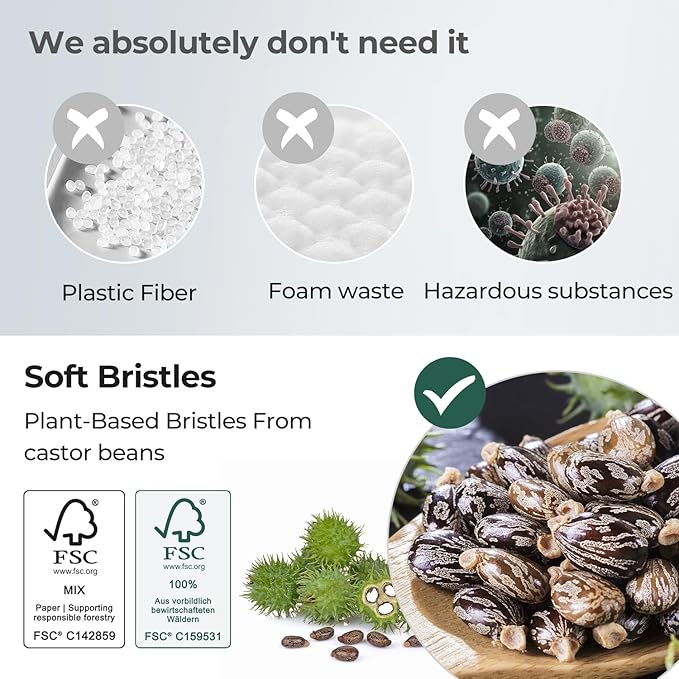 Bamboo Toothbrushes 10 Count, BPA-Free, Soft Plant-Based Tapered Bristles, Natural Wooden Toothbrush for Adults, Biodegradable Compostable Travel Tooth Brushes