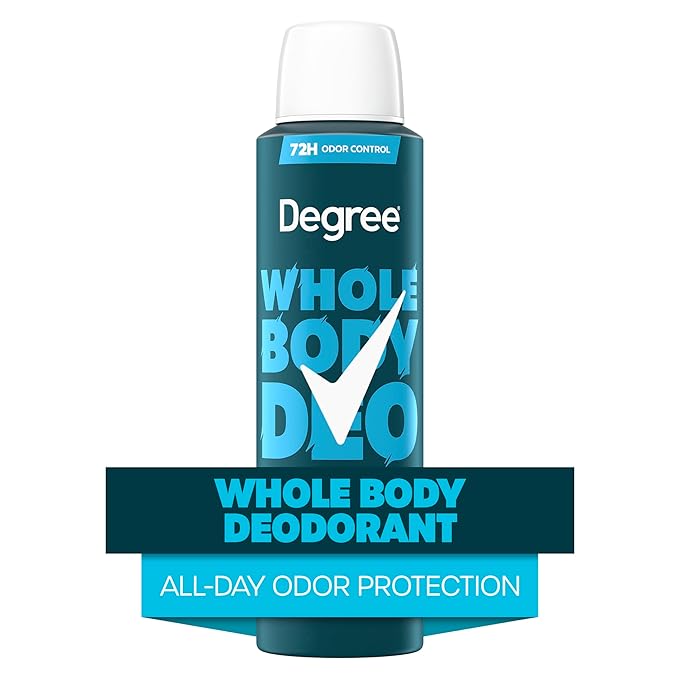 Degree Men Whole Body Deodorant Spray for Men, Ocean Rush Scent, Aluminum Free 72H Odor Protection 4 oz