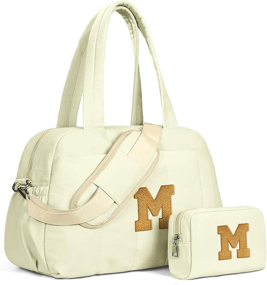Teen Girls Trendy Stuff-Duffle Bag for Travel Women, Travel Bags，Teenage Girls Gift Ideas-Initial Overnight Bag with Wet Pocket，Weekender Bags Personalized Gym Tote with Makeup Pouch