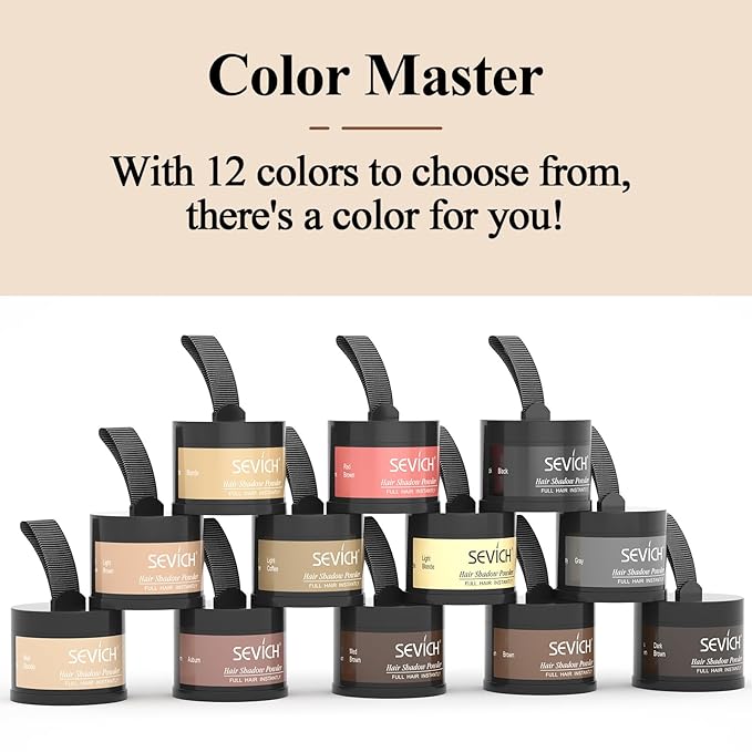 Sevich Hairline Powder: Instantly Conceals Hair Loss and Gray Roots, Grey Windproof & Sweatproof Hair Toppers for Women & Men