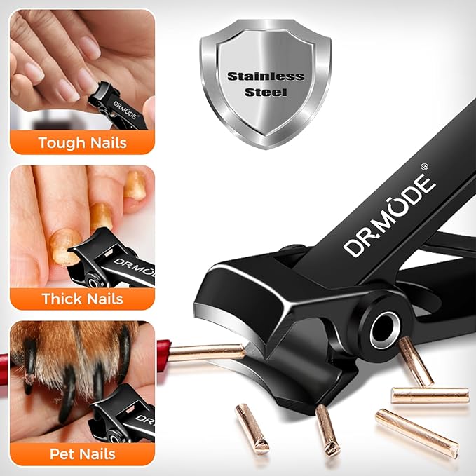 Toenail Clippers for Thick Toenails for Seniors, DRMODE Upgrade Slanted Curved Nail Clippers for Men Thick Ingrown Nails with Wide Opening, Heavy Duty Fingernail Toenail Clipper Cutter Trimmer