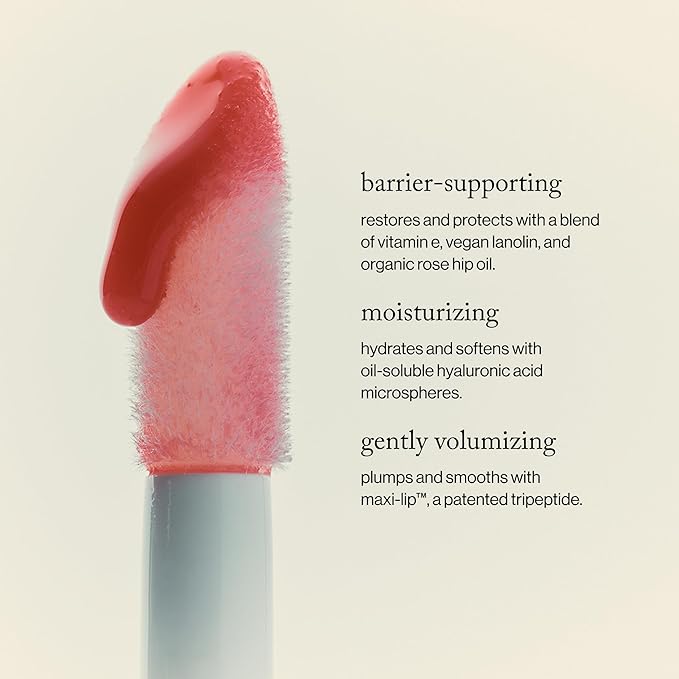 goop Beauty Hydra-Barrier Gel Gloss | Hydrating Lip Gloss to Moisturize & Plump Lips | Hyaluronic Acid & Vitamin E | Fig - Sheer Aubergine | 0.13 oz