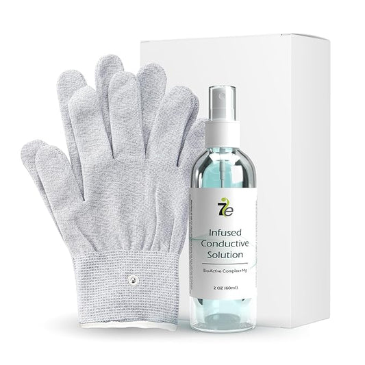 7E Wellness MyoLift Conductive Gloves + Infused Conductive Gel Kit – Microcurrent Device Accessories for Smooth Conductivity, Skin Comfort, and Hydration – Compatible with MyoLift Mini & TriWave