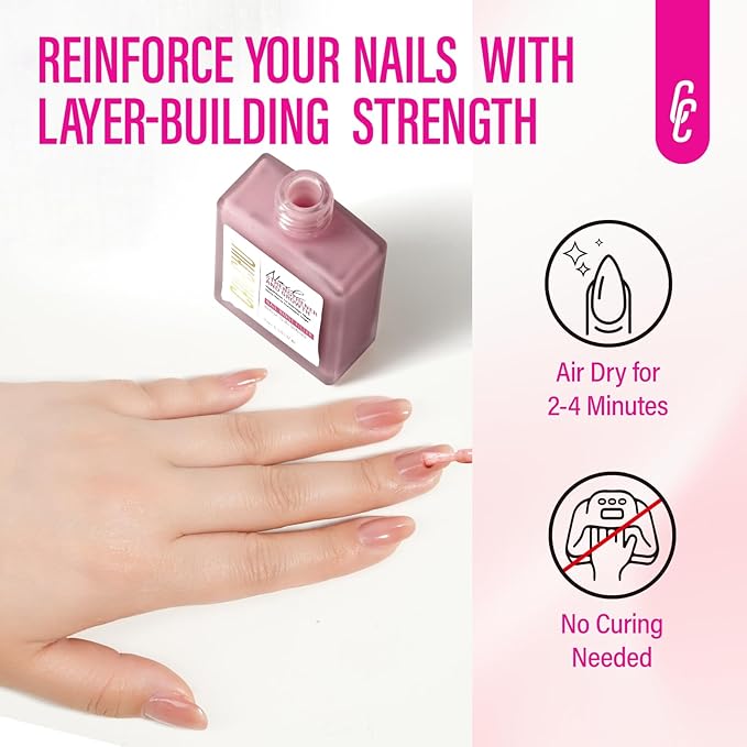 Nail Strengthener for Women: 8 in 1 Natural Nail Hardener Extra Strong and Growth - Coral Red Nail Polish Hardener Ridge Filler Concealer for Weak and Damaged Nails 15ml