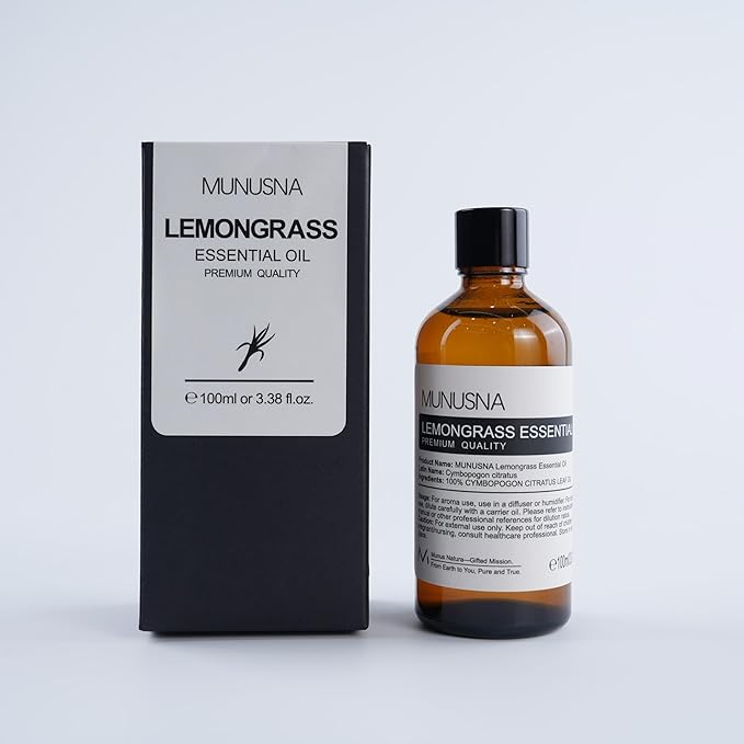 Lemongrass Essential Oil, 100% Natural & Pure Lemongrass Oil 100ML, Premium Grade Essential Oils Aromatherapy Scented Oils for Diffusers, Home Care, Skin, Laundry, Spray, Candle Soap Making