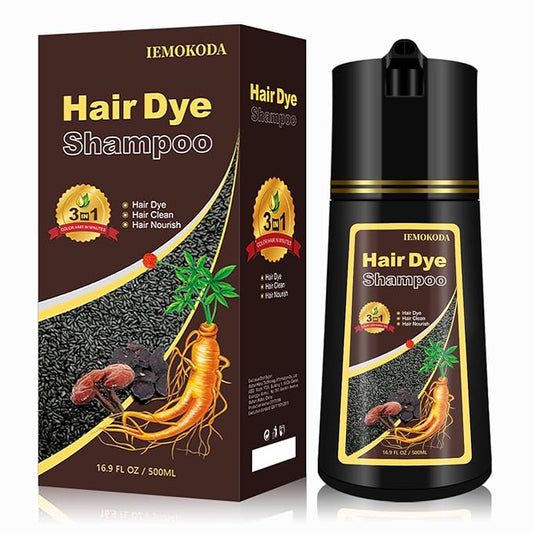 Hair Dye Shampoo for Women & Men - 3-in-1 Hair Color & Care, Gentle Covers Gray Hair in Minutes, Easy At-Home Color Shampoo Hair Dye, Formulated for Color Treated Hair, 16.9 Fl Oz (Dark Coffee)
