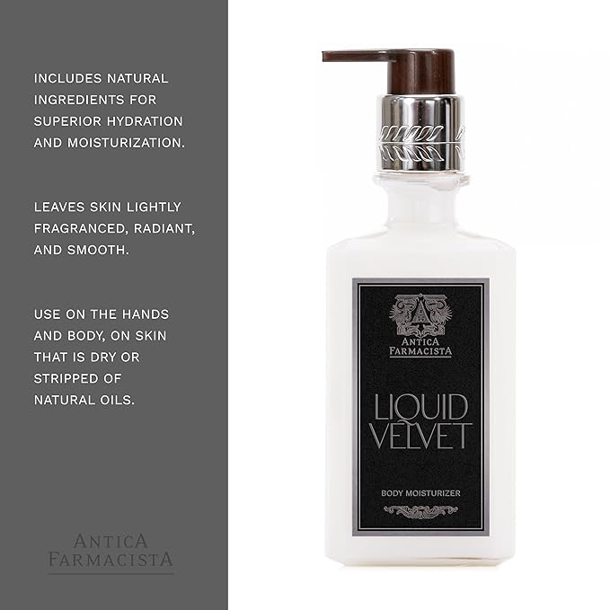 Antica Farmacista Body Moisturizer - Scented Moisturizing Lotion with Aloe Vera, Green Tea & Sweet Almond Oil - Luxury Gift for Any Occasion - Liquid Velvet, 10 fl oz