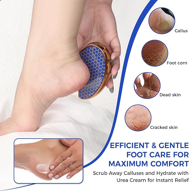 OUKEYA Urea Cream 42 Percent for Foot & Hand Cream with Foot Files for Dry Cracked Urea Lotion for Feet Maximum Strength Foot Cream for Dry Cracked Treatment