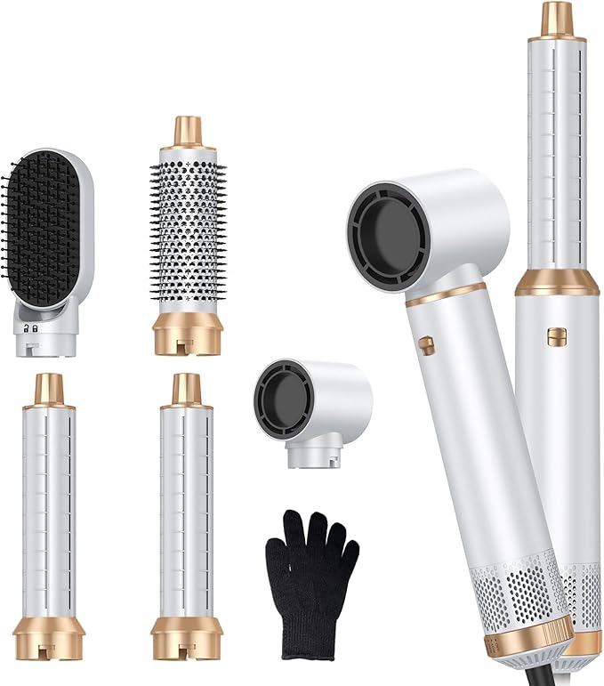 5 in 1 Hair Dryer Brush, Negative Ion Air Styler Wrap Hair Styler Upgrade Blow Dryer Brush Air Curler for Hair, Blowout Brush Set As A Gift for Straight/Curl/Drying/Smoothing