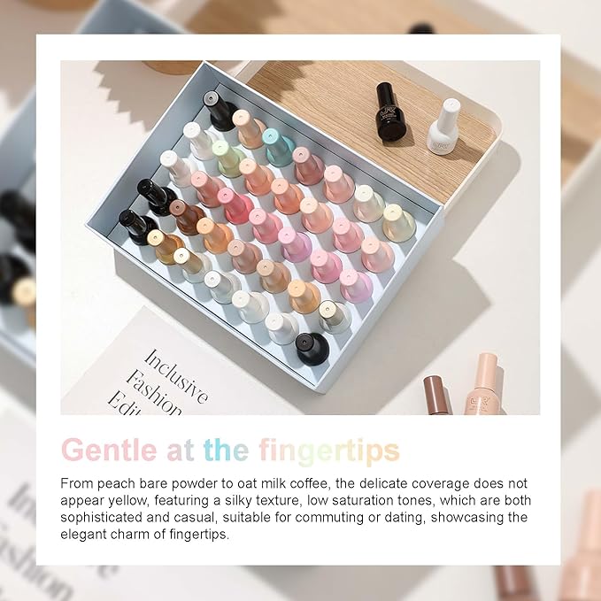 JR 35pcs 10ml Gel Nail Polish Same Color Same Bottle Red Pink Nude Gel Polish Set Base Top Matte Coat For Nail Salon Professional Nail Art Manicure for Women A Set