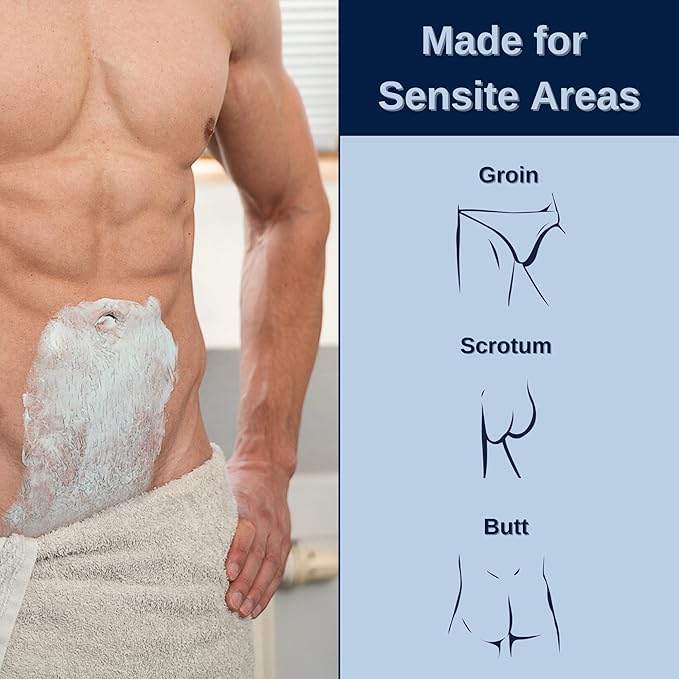 No Hair Crew | Intimate Bundle | Includes Hair Removal Depilatory Cream for Men and Dry & Fresh Body Powder for Sweat and Odor Control