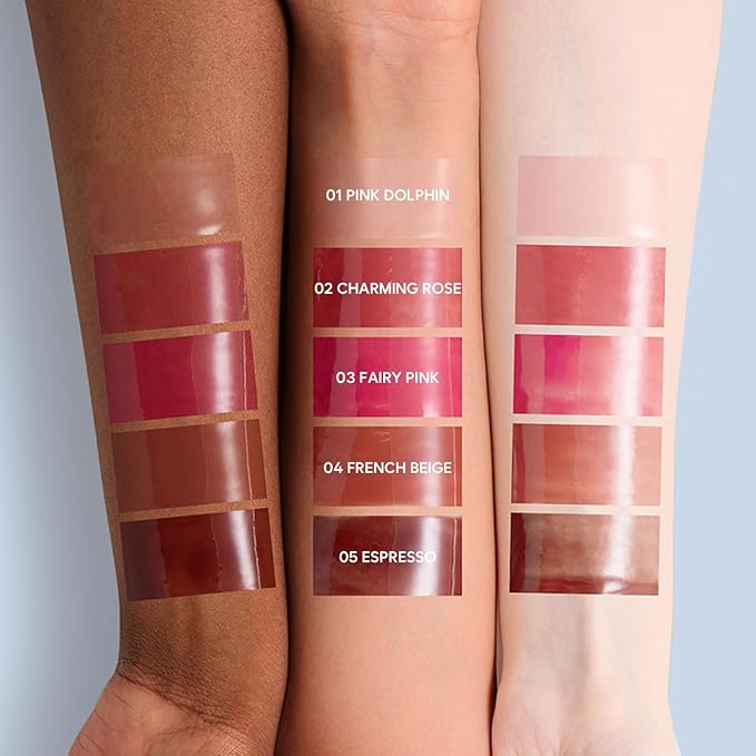 Crystal Dewy Lip Gloss | Lightweight & Non-Sticky | High-Shine & Long-Lasting | Hydrating Korean Lip Care Gloss | 0.17 oz. (01 PINK DOLPHIN)