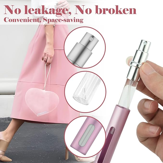 4pcs Mini Perfume Travel Bottle, Perfume Atomiser Refillable, 5ML Spray Bottles, Portable for Travel Holiday, Outdoor Activities and Business(Style 2)