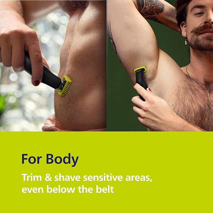 Norelco Philips OneBlade 360 Pro Face + Body, Hybrid Electric Beard Trimmer, Shaver and Bodygroomer, with 360 Blade Technology, Model QP6552/90