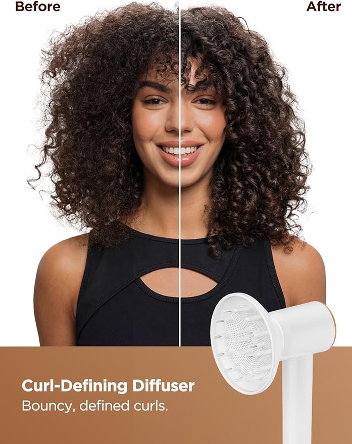 PLAVOGUE Dual Voltage Travel Hair Dryer with Diffuser, High-Speed Ionic Blow Dryer for Women, Fast Drying, Low Noise, Lightweight, No Heat Damage, European Travel 110V-120V/220V-240V