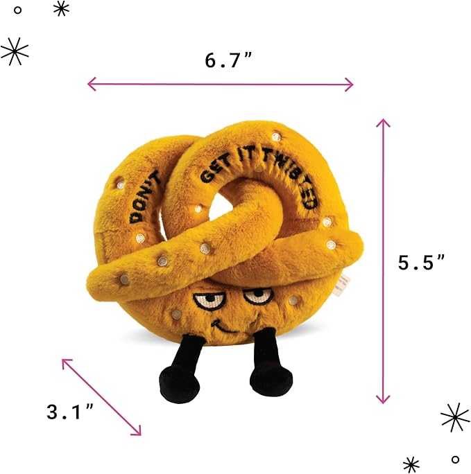 Punchkins Pretzal Plushie - Don't Get It Twisted Sassy Preztal Plush, Funny & Cute Food Plush Toy for Gifting