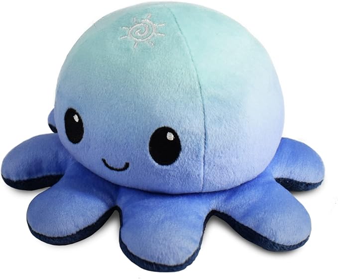 TeeTurtle - The Original Reversible Octopus Plushie - Day + Night - Cute Sensory Fidget Stuffed Animals That Show Your Mood