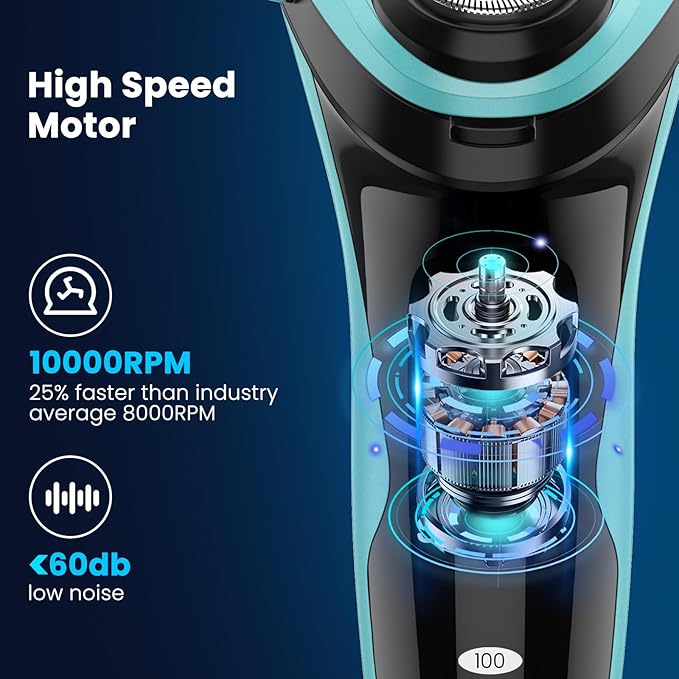 SweetLF Electric Razor for Men with Pop-Up Trimmer, IPX7 Waterproof Electric Shaver, Rechargeable Cordless Shavers for Men, Type-C, 120Mins Runtime, Plug & Play