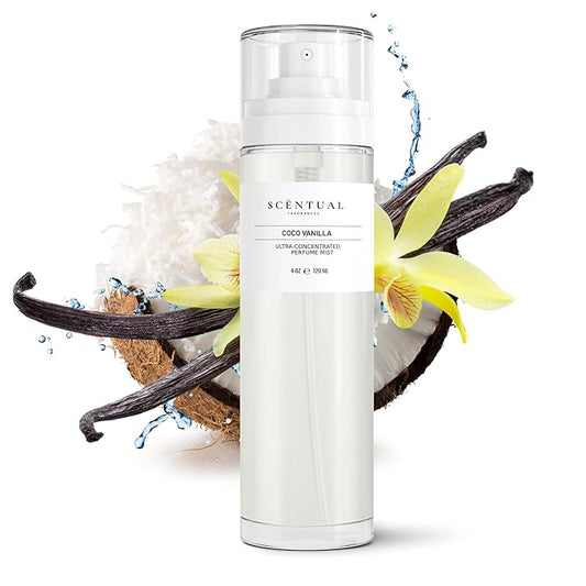 Ultra-Concentrated Hair & Body Perfume Mist, Long Lasting Women's Fragrance, Coconut Madagascar Vanillla Gourmand Perfumes for Women, Vegan and Cruelty Free (Coco Vanilla)
