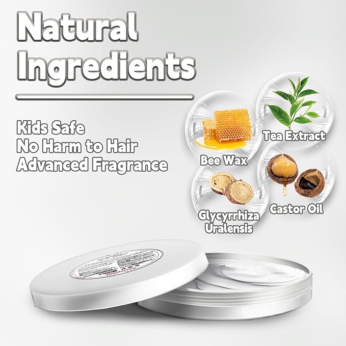 White Hair Color Wax, Temporary Washable Hair Color Dye for Kids, Temporary Dye Wax Natural Hairstyle Cream Hair Pomades for Women & Men Party Cosplay Halloween