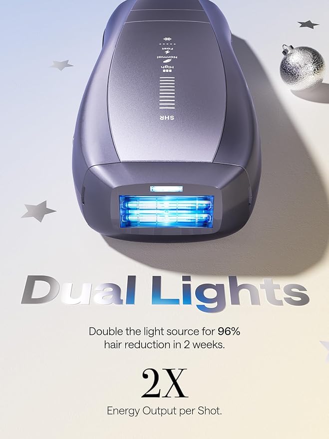 Ulike Laser Hair Removal, Air 10 IPL Hair Removal Device with Ice Cooling, Dual Lights, SHR Mode for Women & Men, Limited Holiday Set with Aloe Vera Gels, Gem Stickers, Christmas Cards & Storage Bag