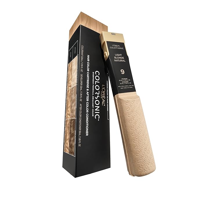 L'Oreal Paris Colorsonic Permanent Hair Dye Cartridge, Vibrant Hair Color for Root Touch Up, Gray Coverage or All Over Color in just 5 Minutes, 9 Light Natural Blonde (Coloring Device Sold Separately)