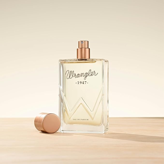 Wrangler 1947 Perfume by Tru Western, 2.5 fl oz, Jasmine, Denim, White Leather, and Amber Drops Scented Eau de Parfum