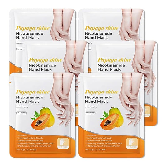 Hand Mask Moisturizing Gloves 6 Pack,Hydrating Hand Mask for Women,Soft Gloves for Dry Cracked Skin L